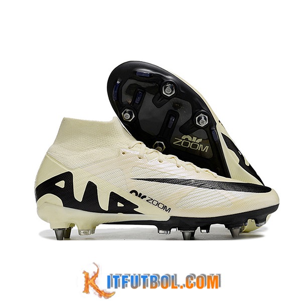 Nike Botas De Fútbol Air Zoom Mercurial Superfly IX Elite SG Beige/Negro