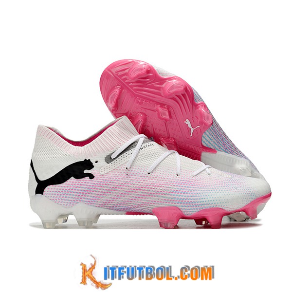 PUMA Botas De Fútbol Puma FUTURE 7 ULTIMATE FG/AG Blanco/Negro/Rosa