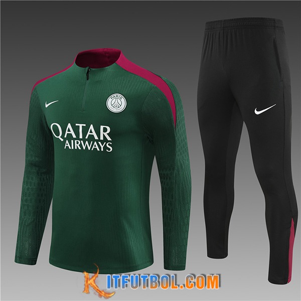 Chandal Equipos De Futbol PSG Ninos Verde/Rojo/Negro 2024/2025