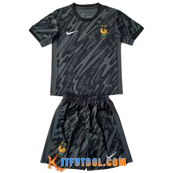 Camisetas De Futbol Francia Ninos Portero Negro 2024/2025