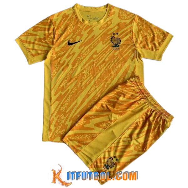 Camisetas De Futbol Francia Ninos Portero Amarillo 2024/2025
