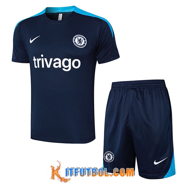 Camiseta Entrenamiento + Cortos FC Chelsea Azul Oscuro 2024/2025
