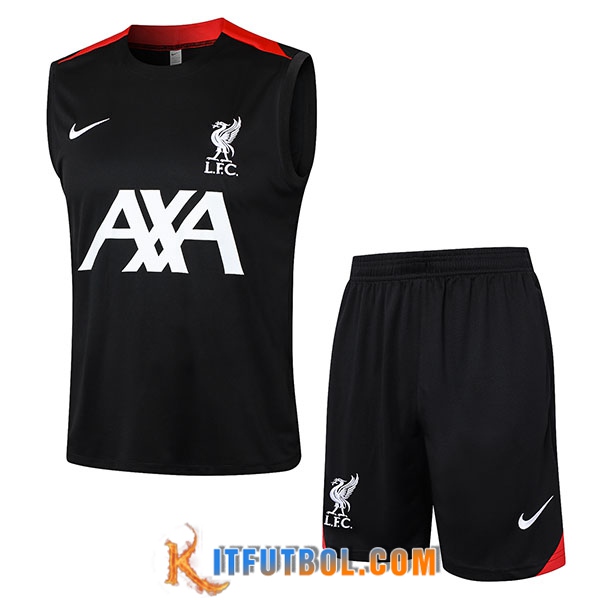 Camiseta Entrenamiento sin mangas + Cortos FC Liverpool Negro/Rojo 2024/2025