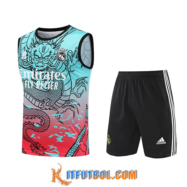 Camiseta Entrenamiento sin mangas + Cortos Real Madrid Verde/Rojo 2024/2025