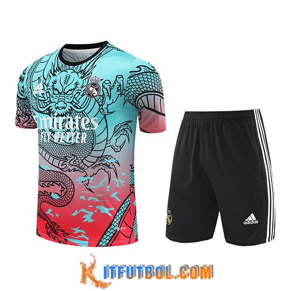 Camiseta Entrenamiento + Cortos Real Madrid Verde/Rojo 2024/2025