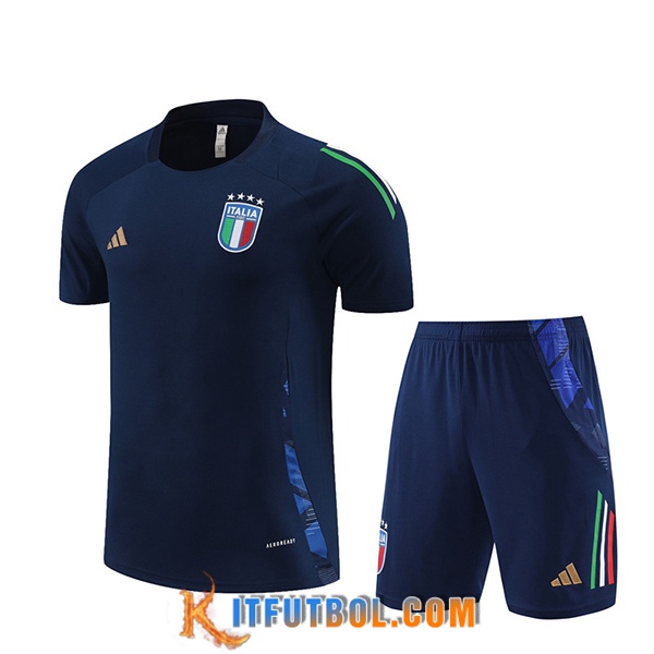 Camiseta Entrenamiento + Cortos Italia Azul 2024/2025
