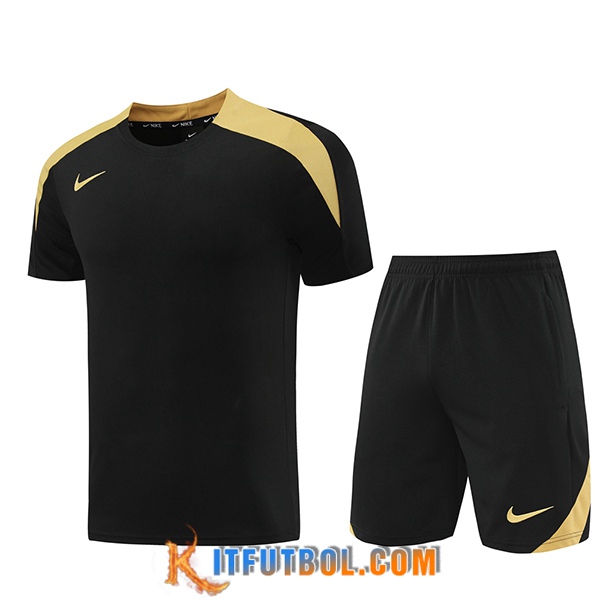 Camiseta Entrenamiento + Cortos Nike Negro/Amarillo 2024/2025