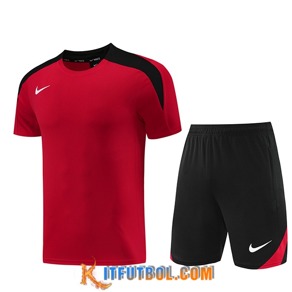 Camiseta Entrenamiento + Cortos Nike Rojo/Negro 2024/2025