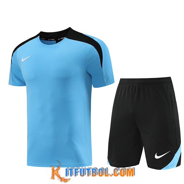 Camiseta Entrenamiento + Cortos Nike Azul/Negro 2024/2025