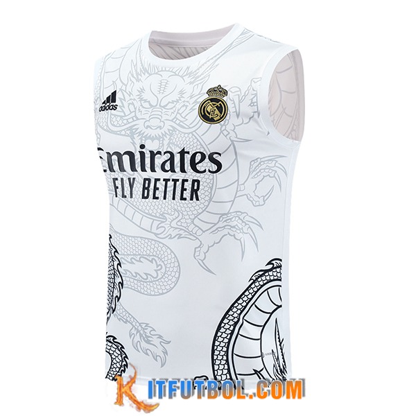 Chalecos De Futbol Real Madrid Blanco/Negro 2024/2025