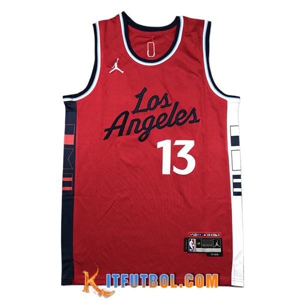 Camisetas De Futbol Los Angeles Clippers (GEORGE #13) 2024/25 Rojo/Blanco/Negro