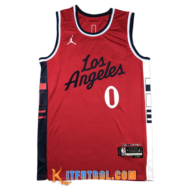Camisetas De Futbol Los Angeles Clippers (WESTBROOK #0) 2024/25 Rojo/Blanco/Negro