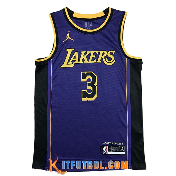 Camisetas De Futbol Los Angeles Lakers (DAVIS #3) 2024/25 Violeta/Negro/Amarillo -02