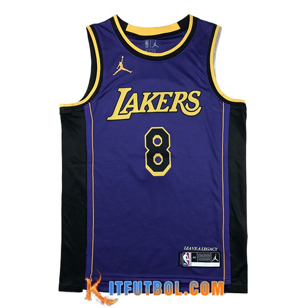 Camisetas De Futbol Los Angeles Lakers (BRYANT #8) 2024/25 Violeta/Negro/Amarillo -02
