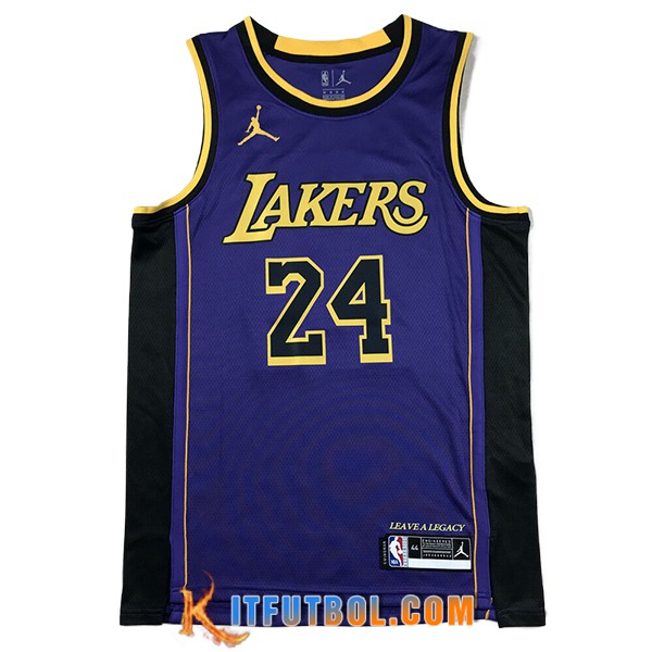 Camisetas De Futbol Los Angeles Lakers (BRYANT #24) 2024/25 Violeta/Negro/Amarillo -02