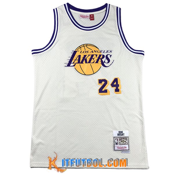 Camisetas De Futbol Los Angeles Lakers (BRYANT #24) 2024/25 Blanco/Amarillo/Violeta