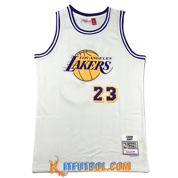 Camisetas De Futbol Los Angeles Lakers (JAMES #23) 2024/25 Blanco/Amarillo/Violeta