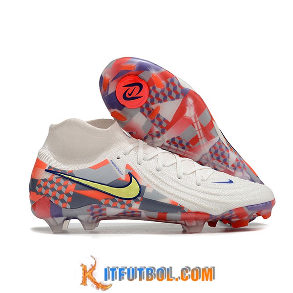 Nike Botas De Fútbol Phantom Luna Elite NU FG Blanco/Gris/Naranja