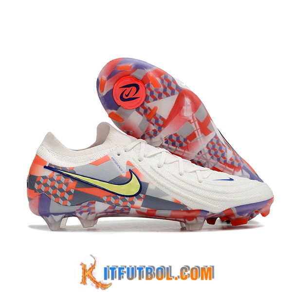Nike Botas De Fútbol Phantom Luna Elite NU FG Blanco/Gris/Naranja -02