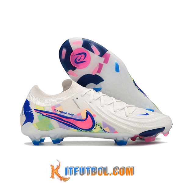 Nike Botas De Fútbol Phantom Luna Elite NU FG Blanco/Rosa/Azul -02