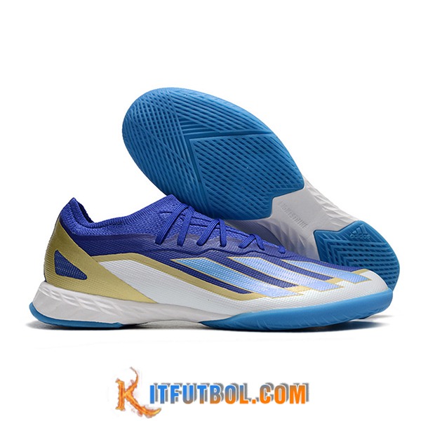 Adidas Botas De Fútbol X CRAZYFAST.1 IC BOOTS Blanco/Azul/Amarillo