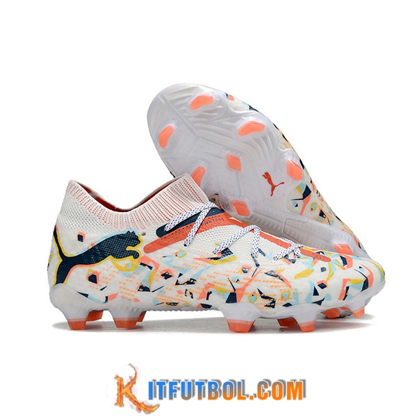 PUMA Botas De Fútbol FUTURE 7 ULTIMATE FG/AG Blanco/Negro/Naranja
