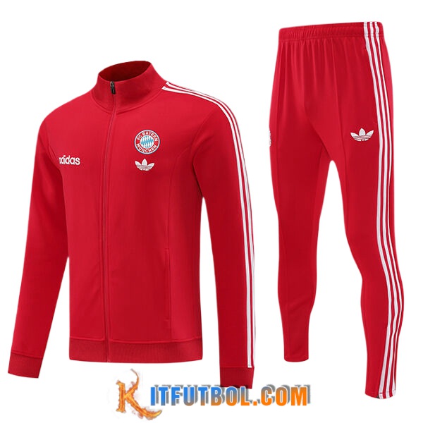 Chandal Equipos De Futbol Chaquetas Futbol Bayern Munich Rojo 2024/2025