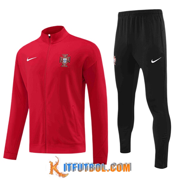 Chandal Equipos De Futbol Chaquetas Futbol Portugal Rojo 2024/2025