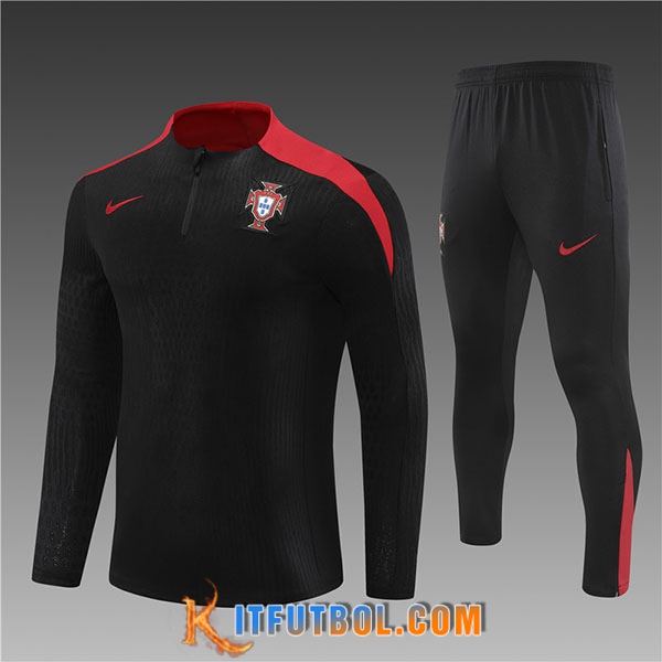 Chandal Equipos De Futbol Portugal Ninos Negro/Rojo 2024/2025