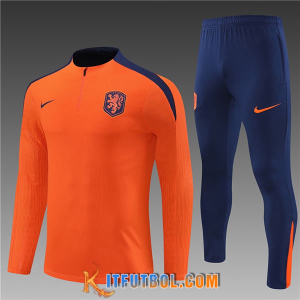 Chandal Equipos De Futbol Países Bajos Ninos Naranja/Azul 2024/2025