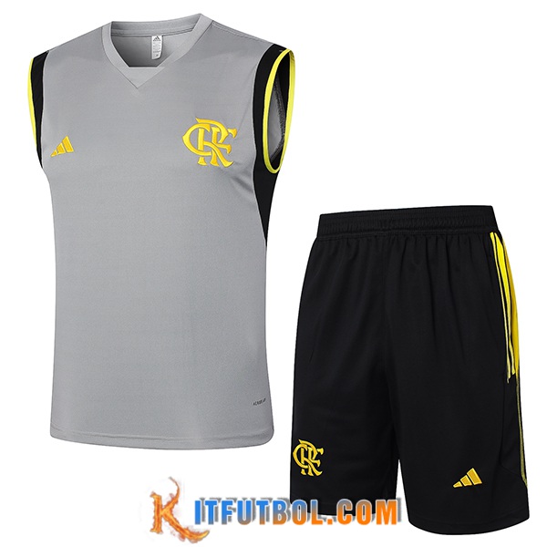 Camiseta Entrenamiento sin mangas Flamengo Gris/Negro/Amarillo 2024/2025
