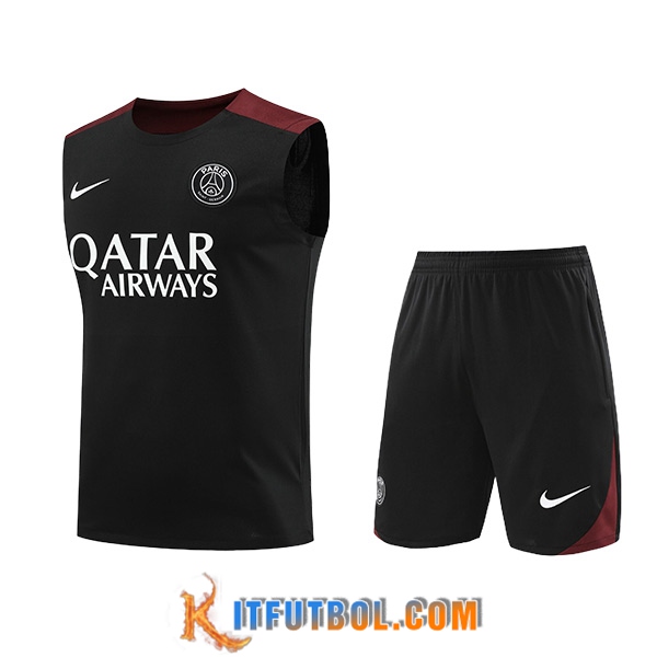 Camiseta Entrenamiento sin mangas PSG Negro/Rojo 2024/2025