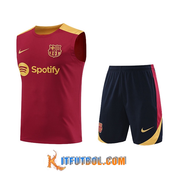 Camiseta Entrenamiento sin mangas FC Barcelona Rojo/Amarillo 2024/2025