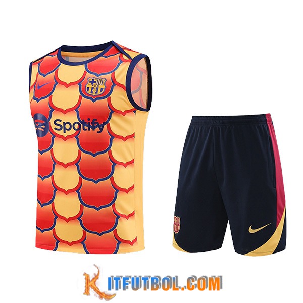 Camiseta Entrenamiento sin mangas FC Barcelona Naranja/Rojo 2024/2025