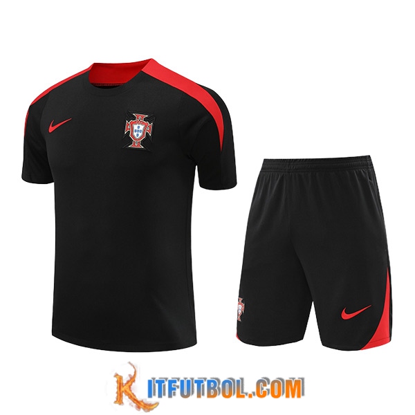 Camiseta Entrenamiento Portugal Negro/Rojo 2024/2025