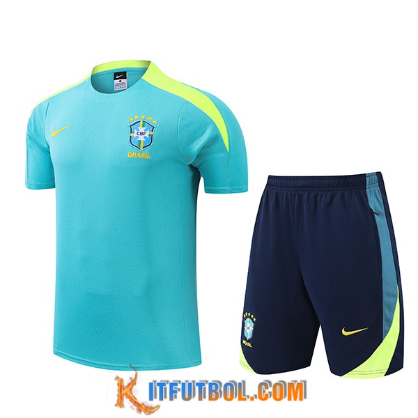 Camiseta Entrenamiento Brasil Azul/Verde 2024/2025