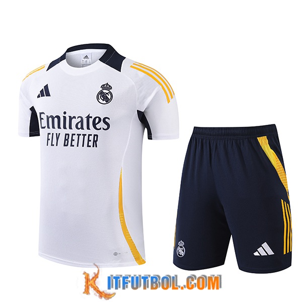 Camiseta Entrenamiento Real Madrid Blanco/Negro/Amarillo 2024/2025