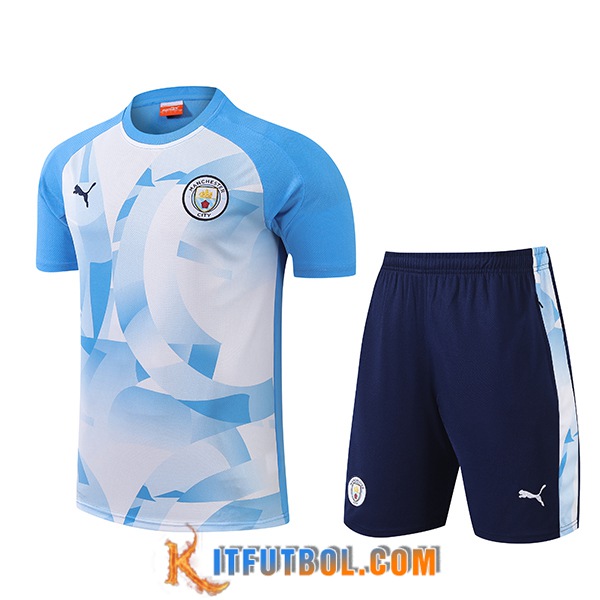 Camiseta Entrenamiento Manchester City Azul/Blanco 2024/2025