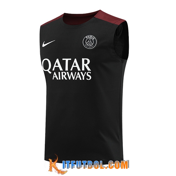 Chalecos De Futbol PSG Negro/Rojo 2024/2025