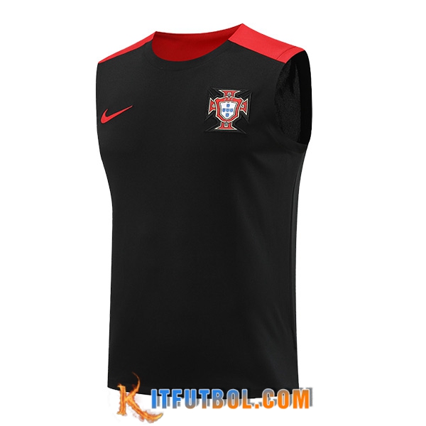 Chalecos De Futbol Portugal Negro/Rojo 2024/2025