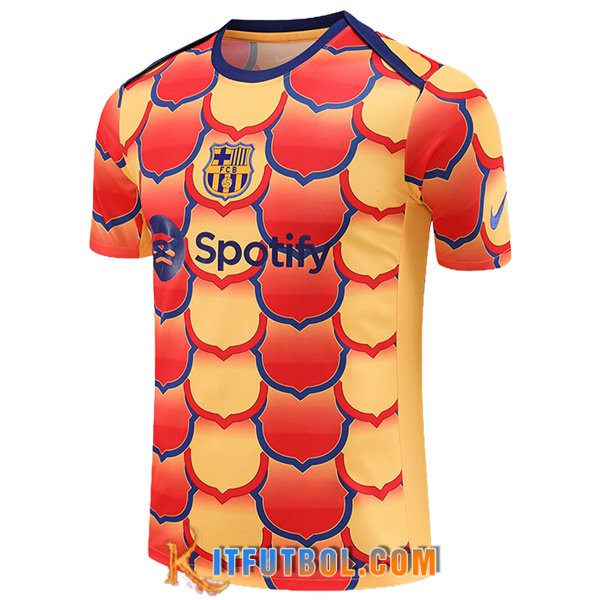 Camiseta Entrenamiento FC Barcelona Naranja/Rojo 2024/2025