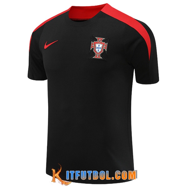 Camiseta Entrenamiento Portugal Negro/Rojo 2024/2025