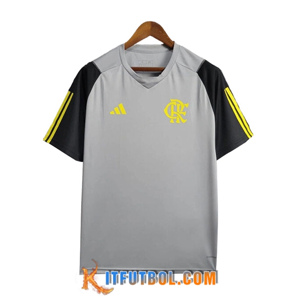 Camiseta Entrenamiento Flamengo Gris/Amarillo 2024/2025