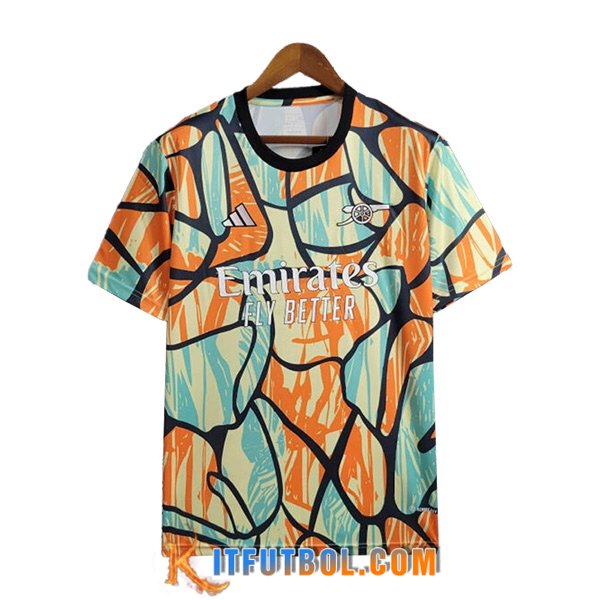 Camiseta Entrenamiento Arsenal Naranja/Verde 2024/2025
