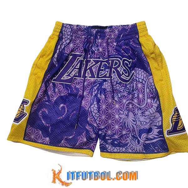 Cortos NBA Los Angeles Lakers 2024/25 Violeta/Amarillo
