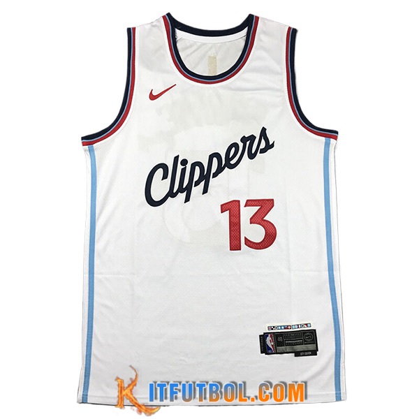 Camisetas De Futbol Los Angeles Clippers (GEORGE #13) 2024/25 Blanco -02