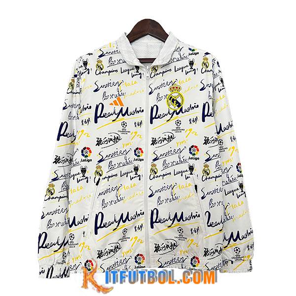 Rompevientos Real Madrid Blanco/Negro/Amarillo 2024/2025