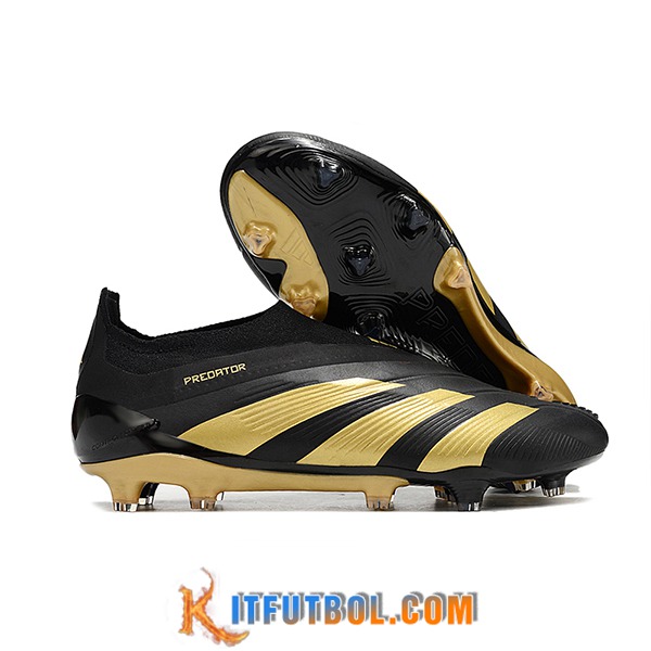 Adidas Botas De Fútbol PREDATOR ELITE LACELESS BOOTS FG Negro/Amarillo