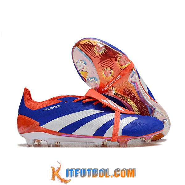 Adidas Botas De Fútbol Predator Elite Tongue FG Blanco/Naranja/Azul