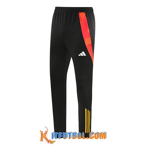 Pantalon Entrenamiento Adidas Negro/Rojo/Naranja 2024/2025